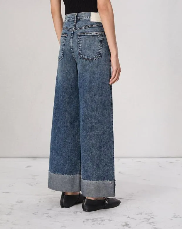 Jeans Women Rag and Bone Sofie Ankle Wide Leg Jean Vintage Stretch Denim Leland