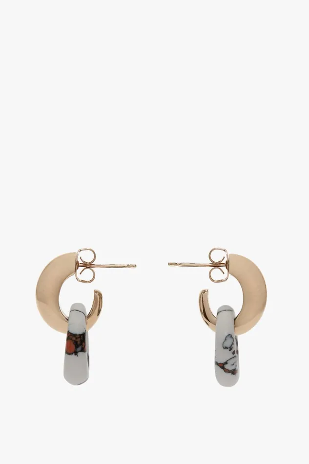 Jewellery Women Victoria Beckham Exclusive Resin Pendant Earrings In Light GoldWhite Jewellery Women Victoria Beckham Exclusive Resin Pendant Earrings In Light GoldWhite