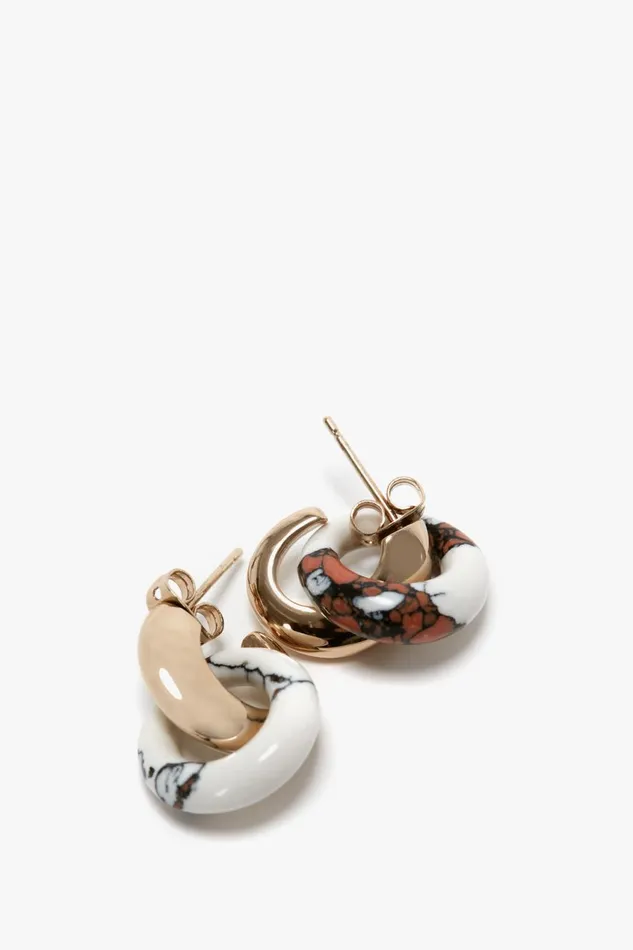Jewellery Women Victoria Beckham Exclusive Resin Pendant Earrings In Light GoldWhite Jewellery Women Victoria Beckham Exclusive Resin Pendant Earrings In Light GoldWhite