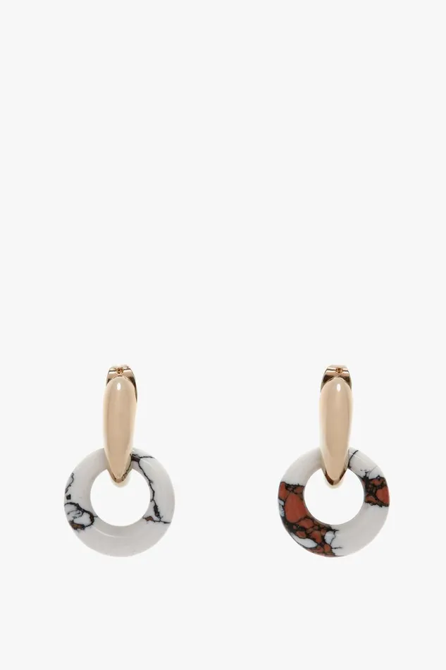 Jewellery Women Victoria Beckham Exclusive Resin Pendant Earrings In Light GoldWhite Jewellery Women Victoria Beckham Exclusive Resin Pendant Earrings In Light GoldWhite