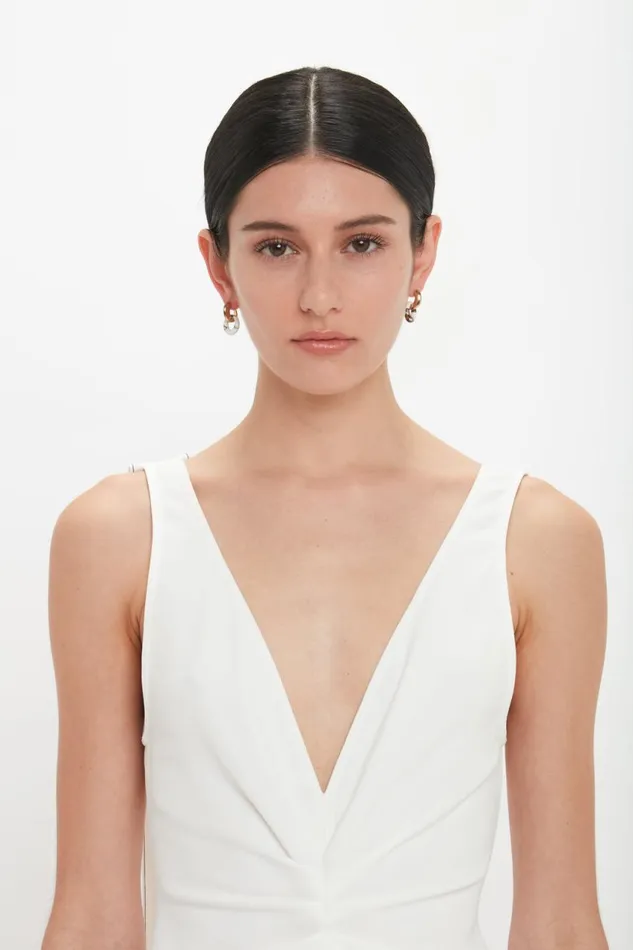 Jewellery Women Victoria Beckham Exclusive Resin Pendant Earrings In Light GoldWhite Jewellery Women Victoria Beckham Exclusive Resin Pendant Earrings In Light GoldWhite