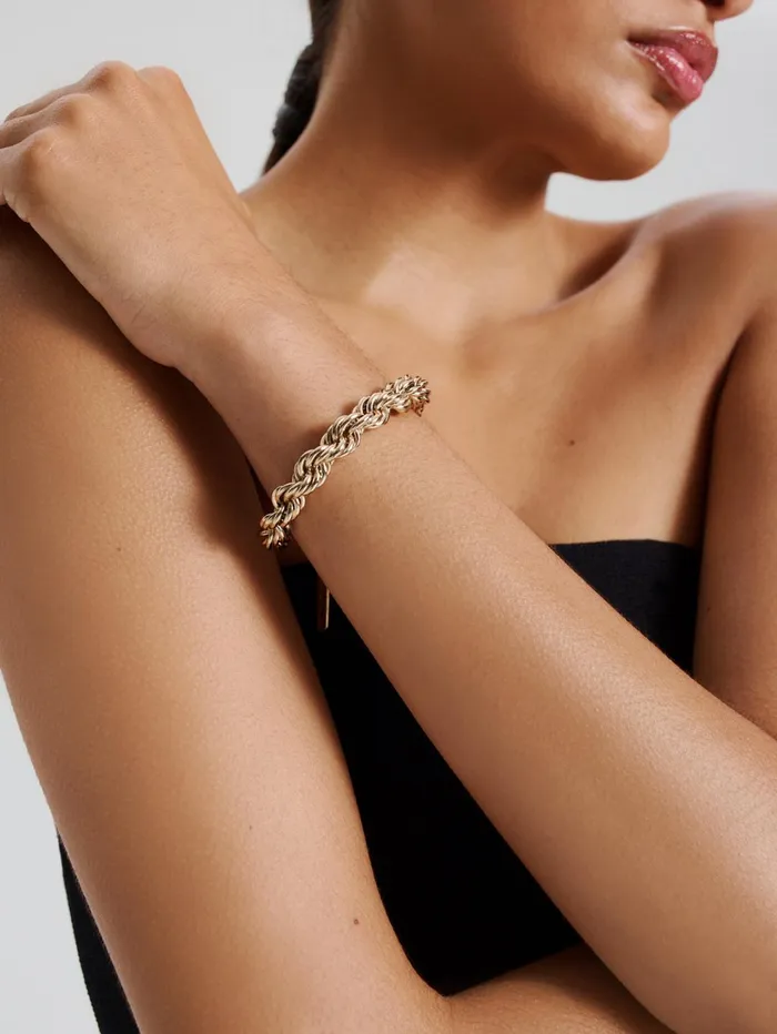 Jewelry Women Scanlan Theodore CHUNKY ROPE CHAIN BRACELET Lightgold