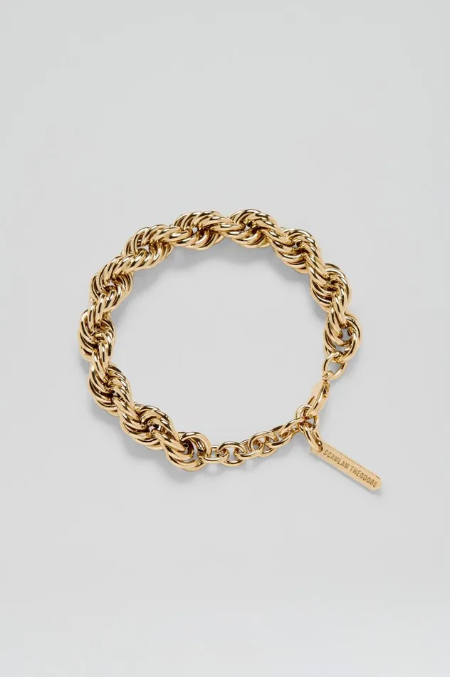 Jewelry Women Scanlan Theodore CHUNKY ROPE CHAIN BRACELET Lightgold Jewelry Women Scanlan Theodore CHUNKY ROPE CHAIN BRACELET Lightgold