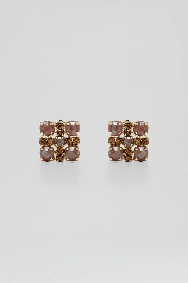 Jewelry Women Scanlan Theodore OPAL STRASS STUDS Smokedtopaz Jewelry Women Scanlan Theodore OPAL STRASS STUDS Smokedtopaz