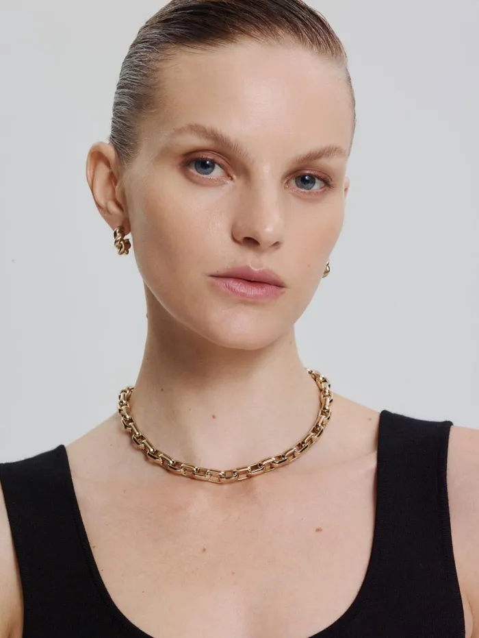 Jewelry Women Scanlan Theodore ROLO CHAIN CHOKER Lightgold