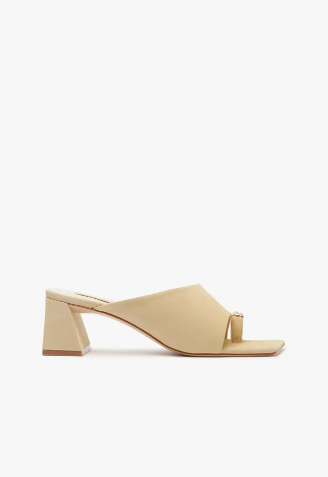 Jodie Mid Sandal Beige Women Schutz Shoes Mules