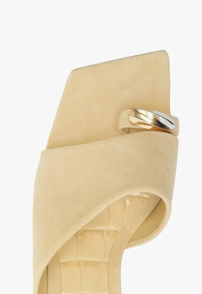 Jodie Mid Sandal Beige Women Schutz Shoes Mules