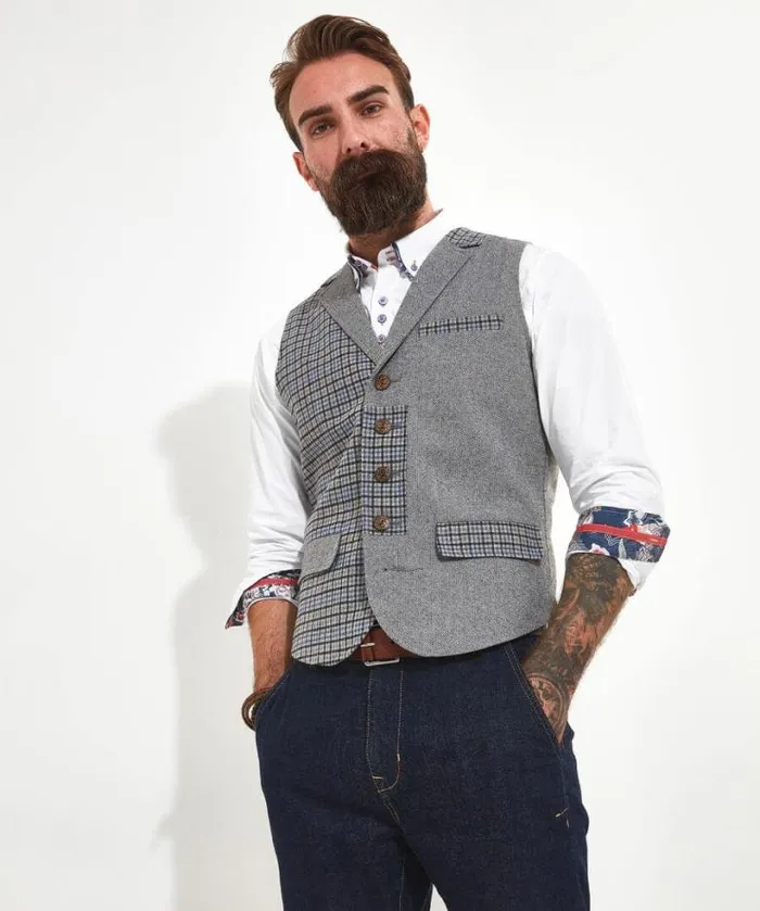 Joe Browns Coats and Jackets Men Paired To Perfection Waistcoat Grey