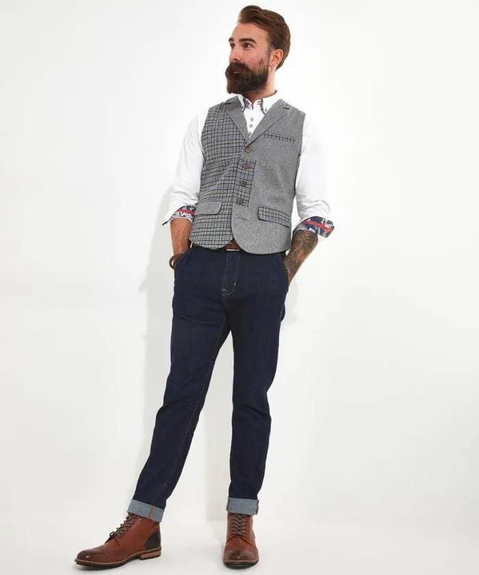 Joe Browns Coats and Jackets Men Paired To Perfection Waistcoat Grey Joe Browns Coats and Jackets Men Paired To Perfection Waistcoat Grey