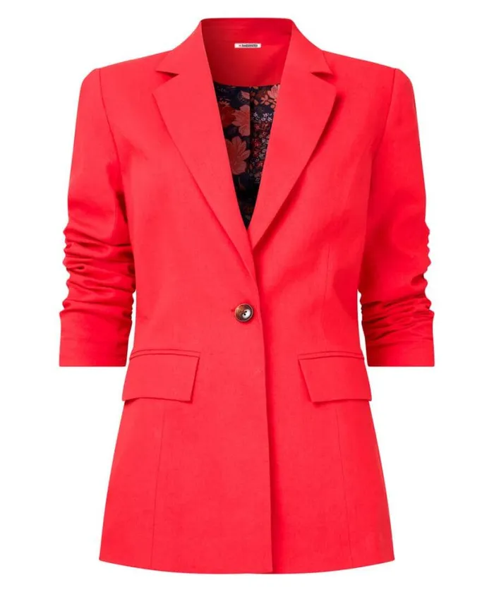 Joe Browns Coats and Jackets Women Lyla Linen Blend Tailored Jacket Coral Joe Browns Coats and Jackets Women Lyla Linen Blend Tailored Jacket Coral