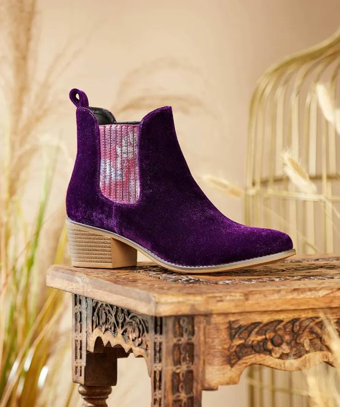 Joe Browns Heels Women Rumour Has It Velvet Boots Purple