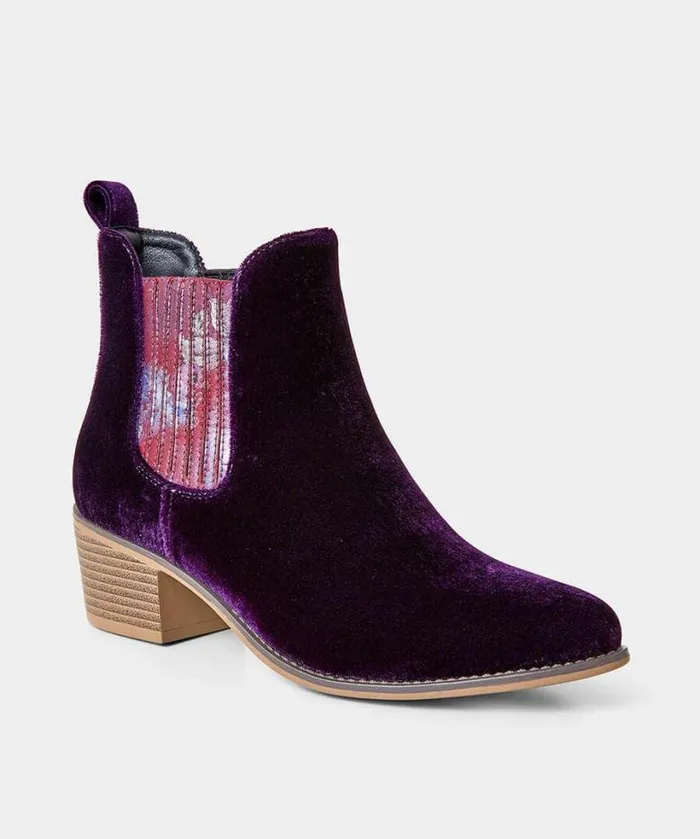 Joe Browns Heels Women Rumour Has It Velvet Boots Purple Joe Browns Heels Women Rumour Has It Velvet Boots Purple