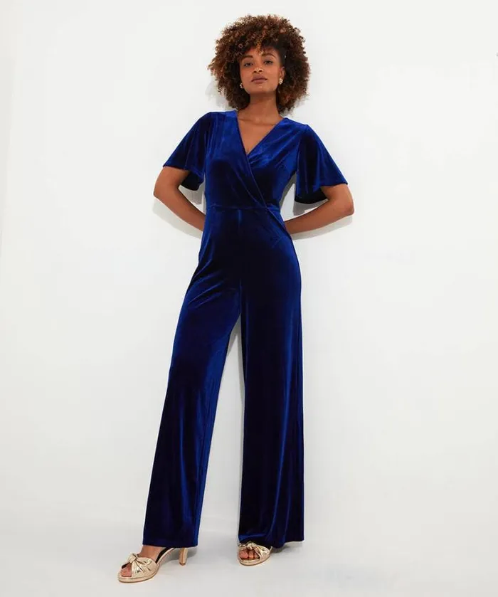 Joe Browns Jeans and Trousers Women Lillian Velour Jumpsuit Midnight