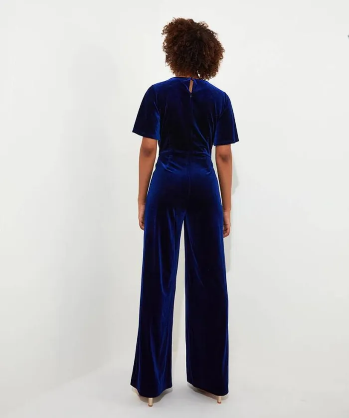 Joe Browns Jeans and Trousers Women Lillian Velour Jumpsuit Midnight Joe Browns Jeans and Trousers Women Lillian Velour Jumpsuit Midnight