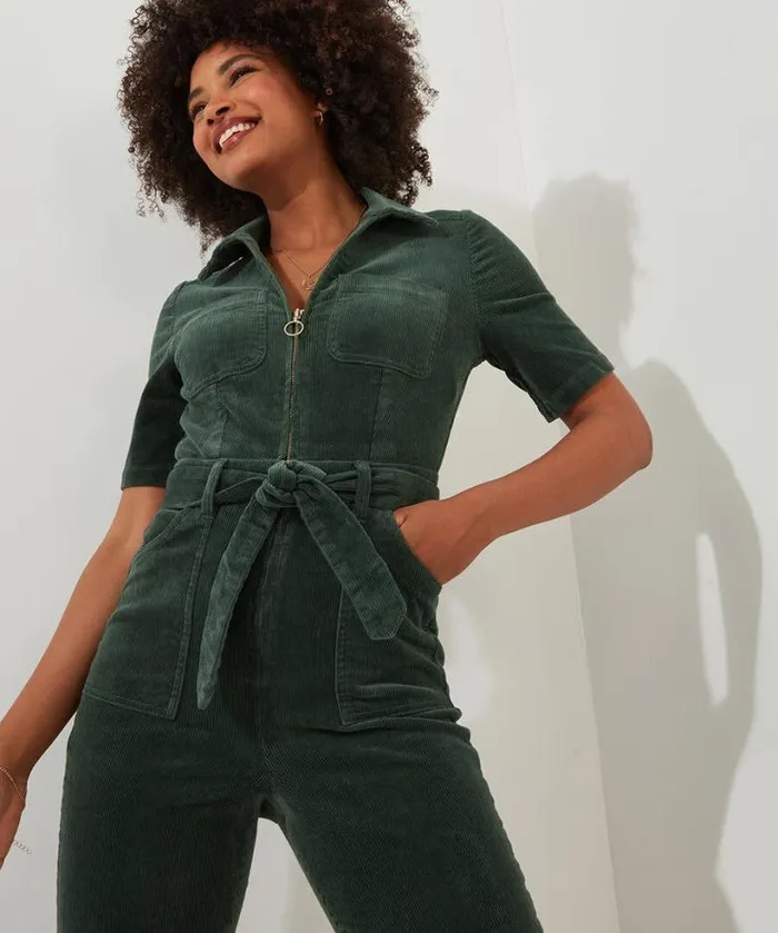 Joe Browns Jeans and Trousers Women Pixie Cord Jumpsuit Green