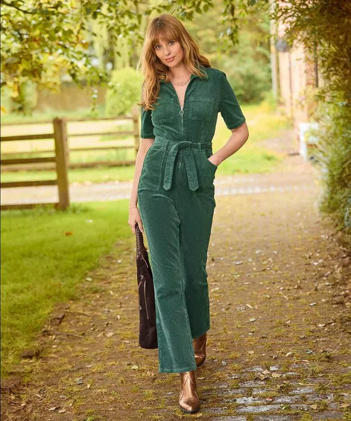 Joe Browns Jeans and Trousers Women Pixie Cord Jumpsuit Green Joe Browns Jeans and Trousers Women Pixie Cord Jumpsuit Green