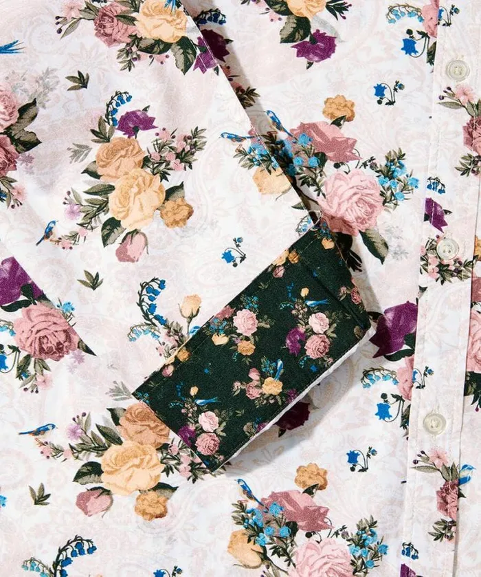 Joe Browns Shirts Men Heritage Floral Shirt Cream Joe Browns Shirts Men Heritage Floral Shirt Cream