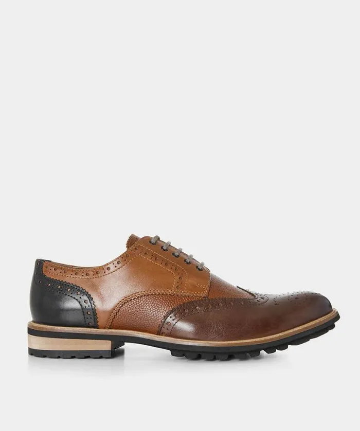 Joe Browns Shoes Men Savile Mixed Leather Brogue Tan Multi Joe Browns Shoes Men Savile Mixed Leather Brogue Tan Multi