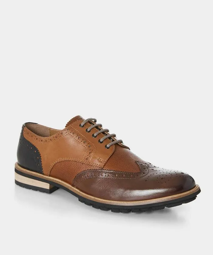 Joe Browns Shoes Men Savile Mixed Leather Brogue Tan Multi Joe Browns Shoes Men Savile Mixed Leather Brogue Tan Multi