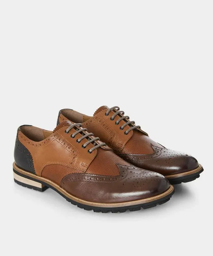 Joe Browns Shoes Men Savile Mixed Leather Brogue Tan Multi Joe Browns Shoes Men Savile Mixed Leather Brogue Tan Multi