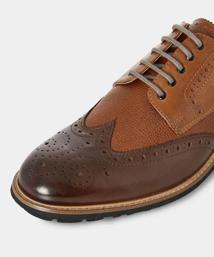 Joe Browns Shoes Men Savile Mixed Leather Brogue Tan Multi Joe Browns Shoes Men Savile Mixed Leather Brogue Tan Multi