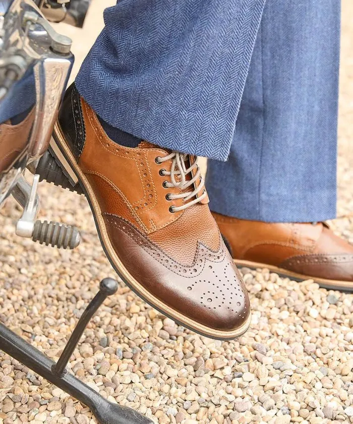 Joe Browns Shoes Men Savile Mixed Leather Brogue Tan Multi Joe Browns Shoes Men Savile Mixed Leather Brogue Tan Multi