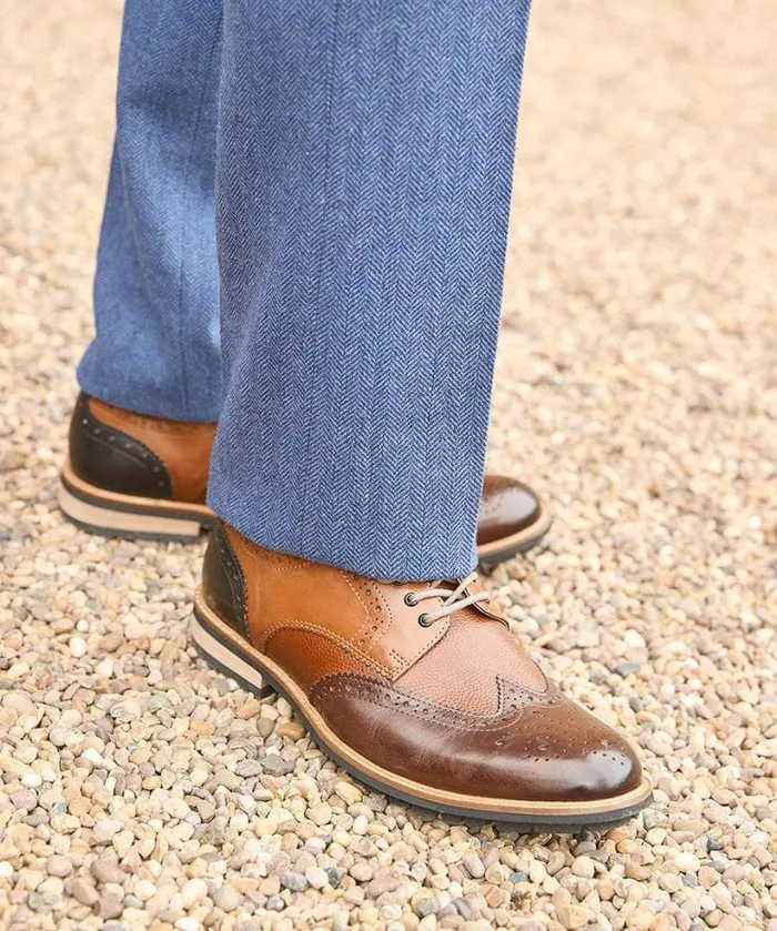 Joe Browns Shoes Men Savile Mixed Leather Brogue Tan Multi Joe Browns Shoes Men Savile Mixed Leather Brogue Tan Multi