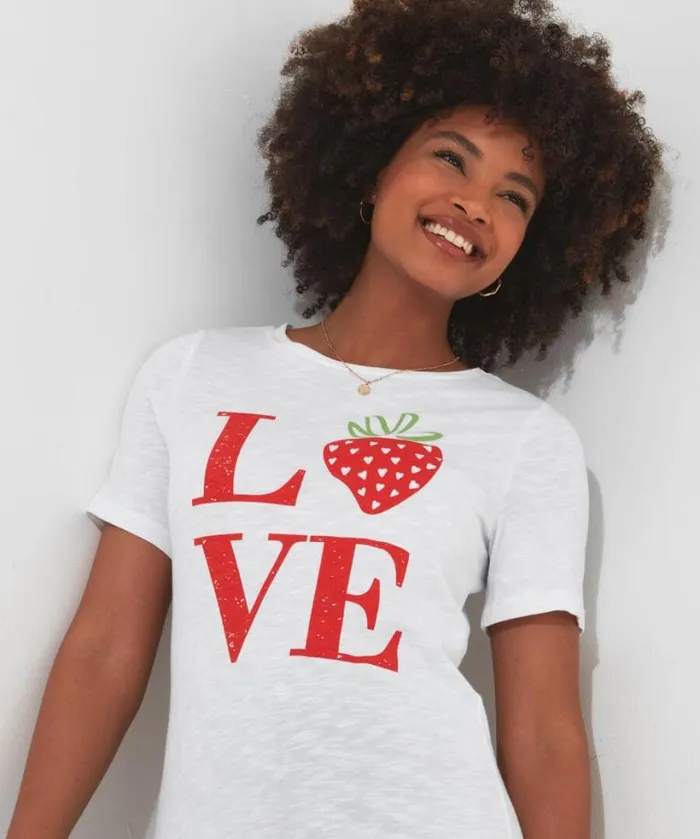 Joe Browns Tops Tunics and Blouses Women All The Love Tee White Joe Browns Tops Tunics and Blouses Women All The Love Tee White