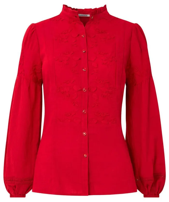 Joe Browns Tops Tunics and Blouses Women Patsy Long Sleeve Blouse Red Joe Browns Tops Tunics and Blouses Women Patsy Long Sleeve Blouse Red