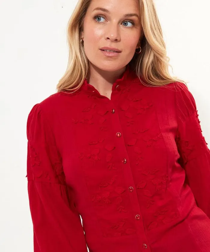 Joe Browns Tops Tunics and Blouses Women Patsy Long Sleeve Blouse Red Joe Browns Tops Tunics and Blouses Women Patsy Long Sleeve Blouse Red