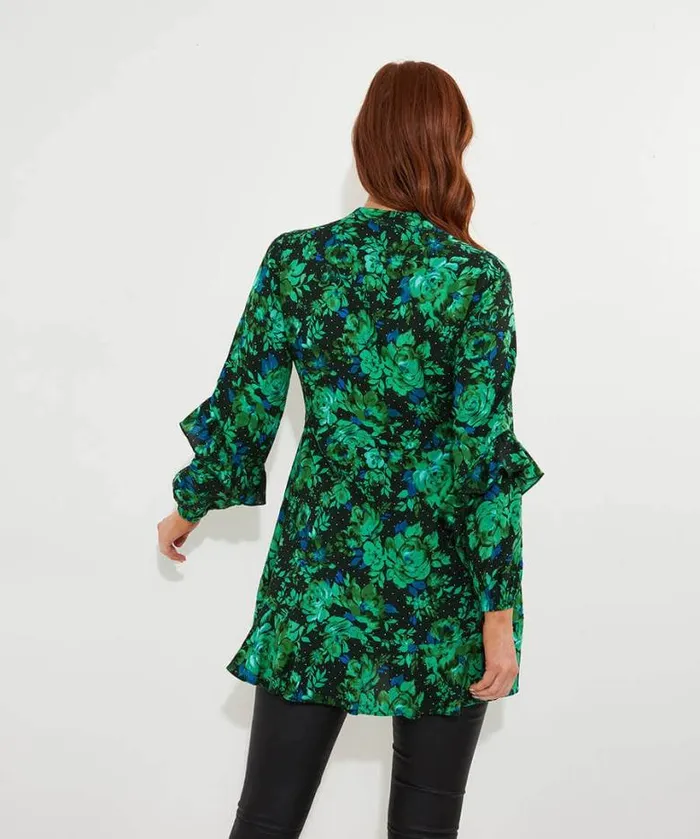 Joe Browns Tops Tunics and Blouses Women Winter Florals Tunic Dress Green Joe Browns Tops Tunics and Blouses Women Winter Florals Tunic Dress Green