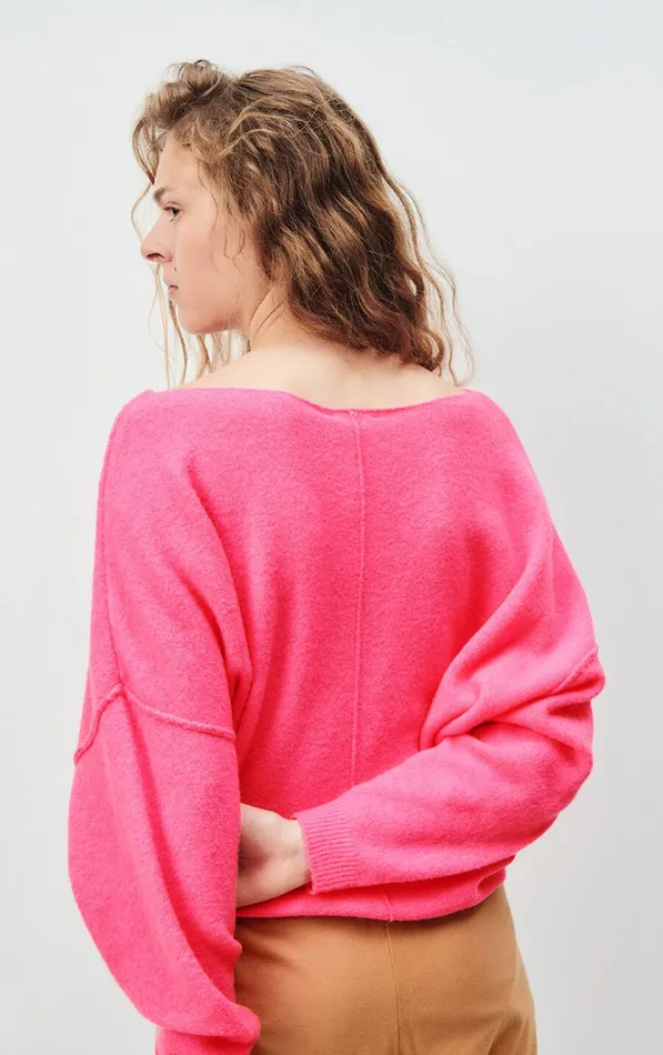 Jumper Damsville Fluo Pink Women American Vintage Jumpers and Cardigans