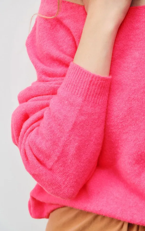 Jumper Damsville Fluo Pink Women American Vintage Jumpers and Cardigans