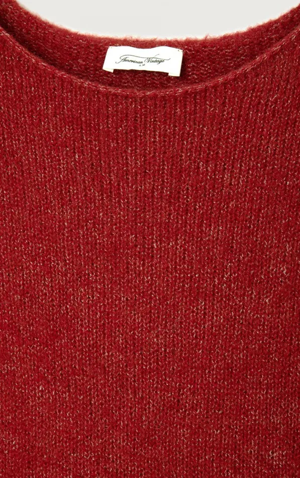 Jumper East Melange Burgundy Women American Vintage Jumpers and Cardigans Jumper East Melange Burgundy Women American Vintage Jumpers and Cardigans