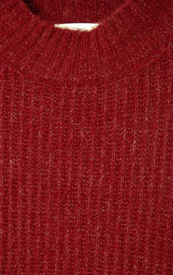 Jumper East Melange Burgundy Women American Vintage Jumpers and Cardigans Jumper East Melange Burgundy Women American Vintage Jumpers and Cardigans