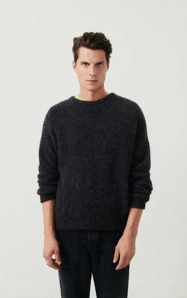Jumper East Melange Charcoal Men American Vintage Jumpers and Cardigans