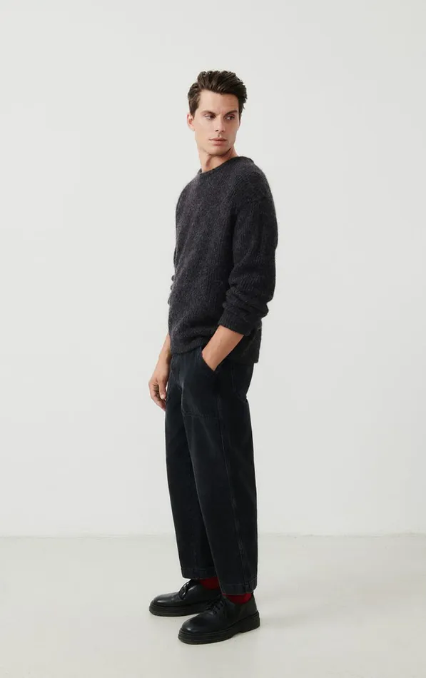 Jumper East Melange Charcoal Men American Vintage Jumpers and Cardigans Jumper East Melange Charcoal Men American Vintage Jumpers and Cardigans