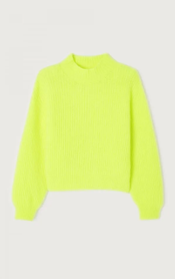 Jumper East Neon Yellow Women American Vintage Jumpers and Cardigans