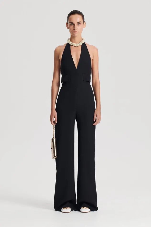 Jumpsuits Women Scanlan Theodore WOOL BARATHEA JUMPSUIT Black