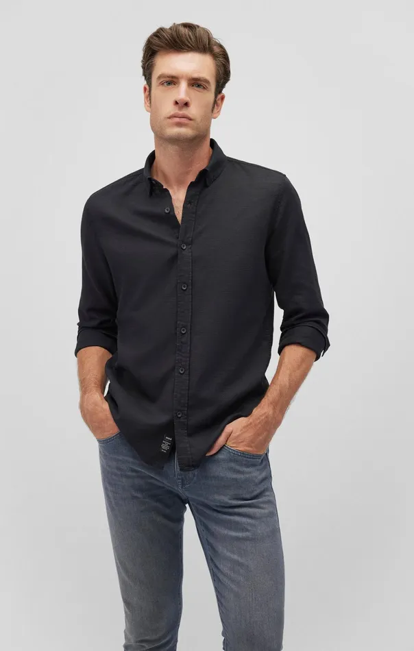 Ken ButtonUp Shirt In Black Men Mavi Jeans Shirts