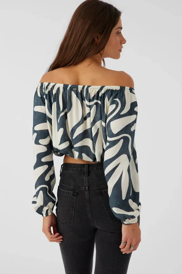 KEYARA BEACH HUT GEO OFFTHESHOULDER TOP Slate Women O039NEILL Collections