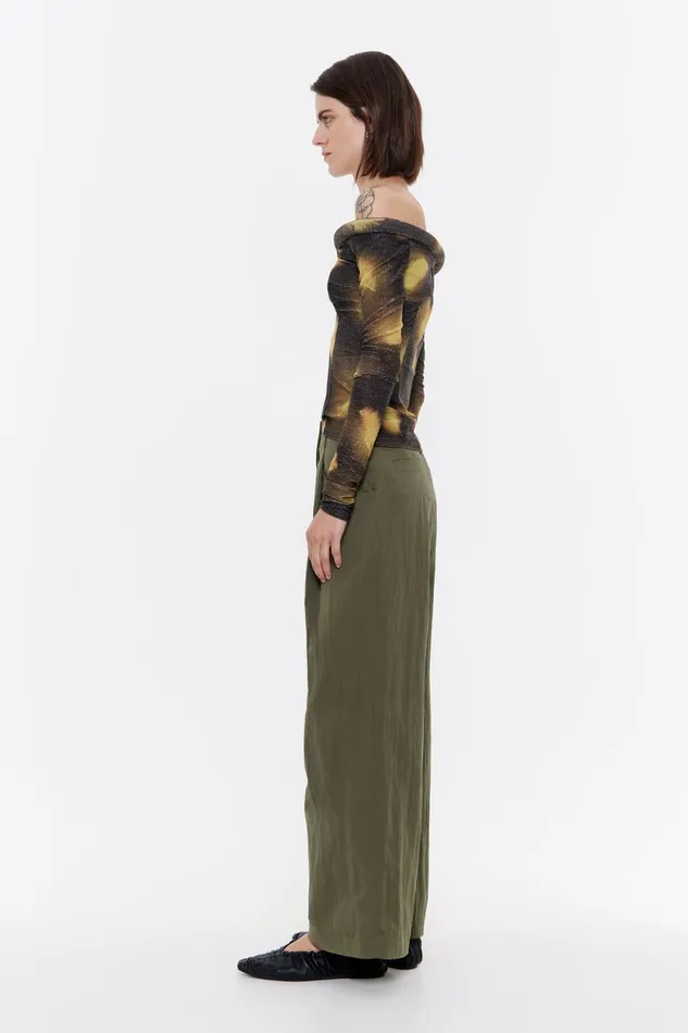 Khaki Bellbottom Trousers With Darts Khaki Women Bimba Y Lola Trousers Khaki Bellbottom Trousers With Darts Khaki Women Bimba Y Lola Trousers