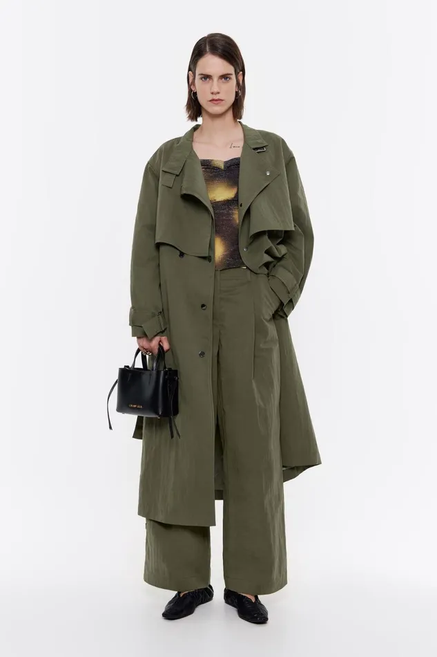 Khaki Bellbottom Trousers With Darts Khaki Women Bimba Y Lola Trousers Khaki Bellbottom Trousers With Darts Khaki Women Bimba Y Lola Trousers