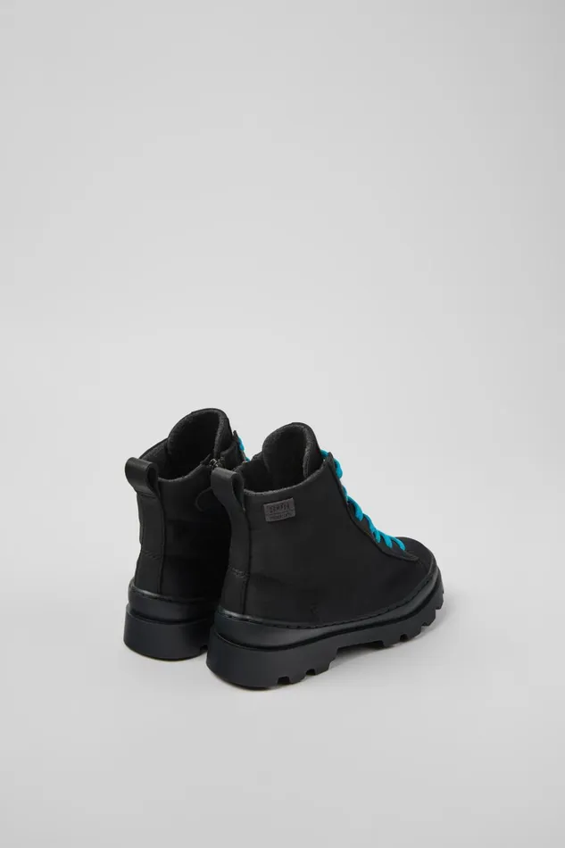 Kids Brutus Black Textile And Leather Ankle Boots For Kids Camper Boots Kids Brutus Black Textile And Leather Ankle Boots For Kids Camper Boots