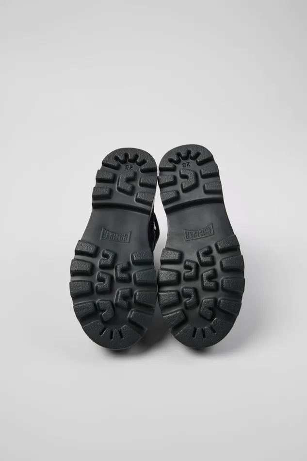 Kids Brutus Black Textile And Leather Ankle Boots For Kids Camper Boots Kids Brutus Black Textile And Leather Ankle Boots For Kids Camper Boots