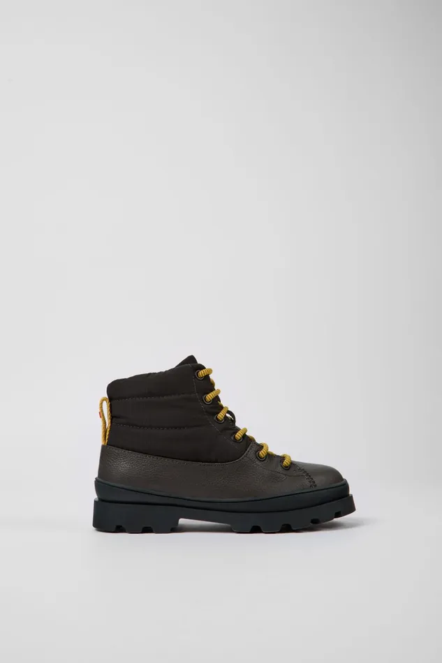 Kids Brutus GORETEX Grey Leather And Textile Boots Camper Boots Kids Brutus GORETEX Grey Leather And Textile Boots Camper Boots