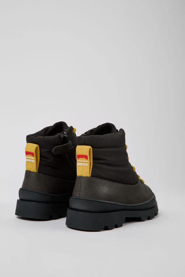 Kids Brutus GORETEX Grey Leather And Textile Boots Camper Boots Kids Brutus GORETEX Grey Leather And Textile Boots Camper Boots