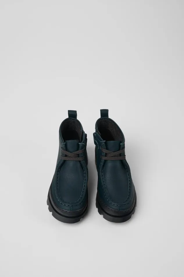 Kids Brutus Green Leather Ankle Boots For Kids Camper Boots Kids Brutus Green Leather Ankle Boots For Kids Camper Boots