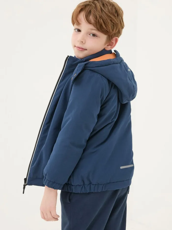 Kids Coats and Jackets Fat Face Archie Navy Blue Hooded Padded Jacket