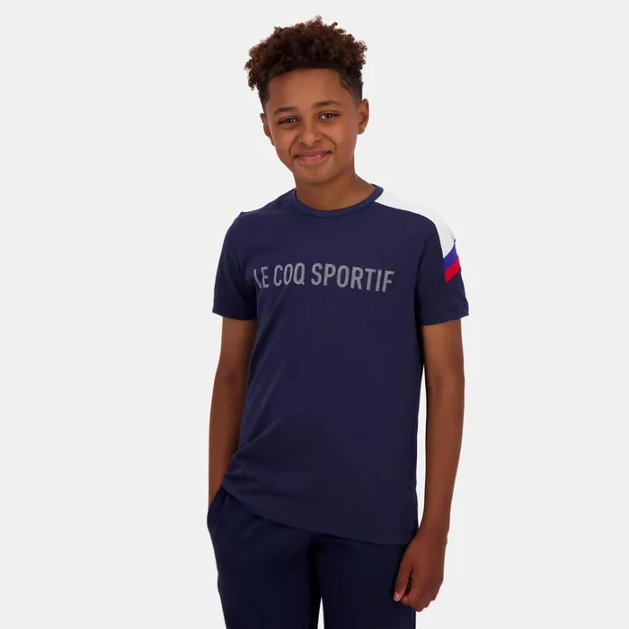 Kids Le Coq Sportif Tshirts Tricolore Tshirt Enfant Blue Light